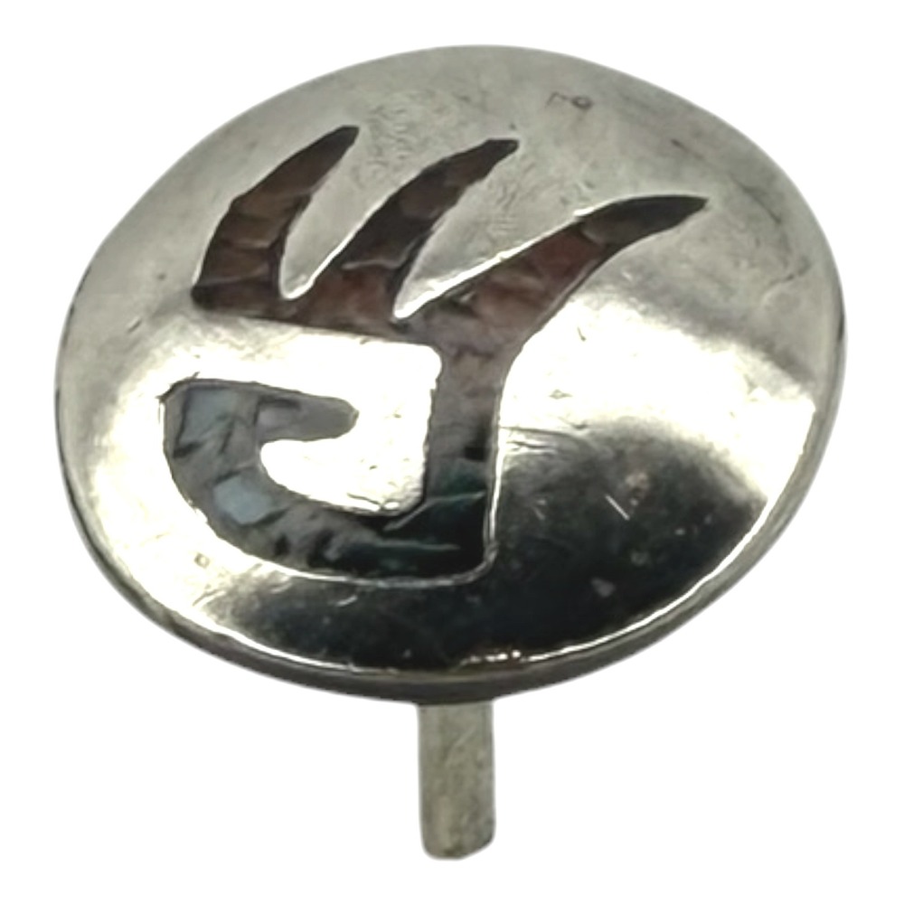 Vintage Tie Tack Sterling Silver Zuni Chip Inlay Turquoise Coral